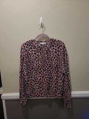 Michael Stars Pink leopard print Pullover sweater Small